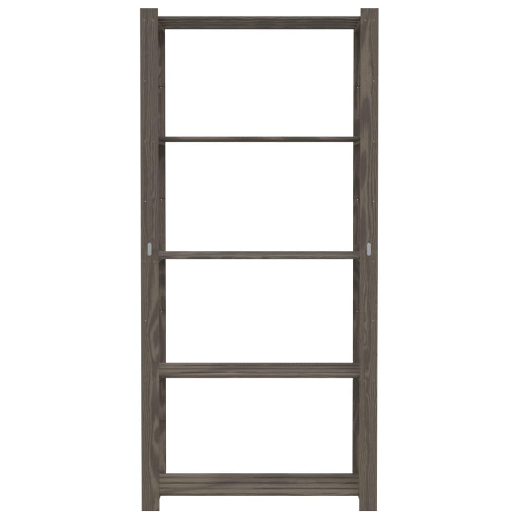 LAPOOH Estantería de 5 Niveles Madera Maciza Pino Gris 80x38x170 cm, Estanterias Almacenaje, Estanterias Trastero, Estanterias para Garaje, Estantes para Herramientas, Estanteria Almacen - SPU:373385