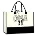 GHJTYRC Oma Gifts, Mothers Day Gift, Grandma Tote Bag, Black Bow Decor Canvas Tote Bag for Women Grandma Shopping Travel Camping