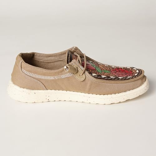 American Darling Hand Tooled, Carved Genuine Leather Trim Lightweight Shoe Footwear, Slip on| Tooled Footwear3