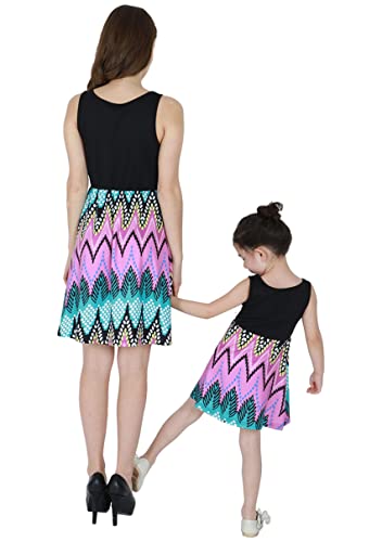 YMING Mother and Daughter Matching Dress Summer Causal Sundress Cute Mini Outfits3