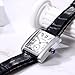 Avaner Men's Leather Wrist Watches: Classic Square Vintage Retro Roman Numeral Analog Quartz Leather Strap Watch