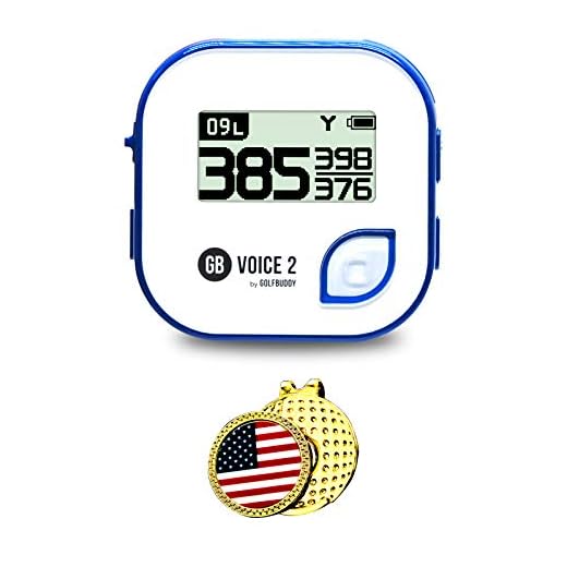 GolfBuddy Voice 2 Golf GPS/Rangefinder Bundle with Magnetic Hat Clip Ball Marker (USA)