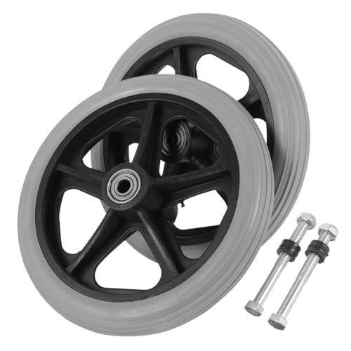 Beatifufu 2個 車椅子用耐摩耗性強化前輪 高耐荷重ユニバーサルホイール 信頼の車椅子交換部品 医療 障害者車両対応