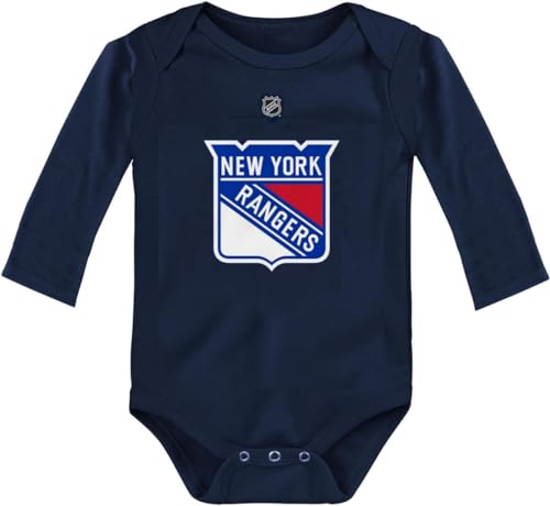 Image of Outerstuff NHL Newborn & Infants 0-24 Months Primary Logo Long Sleeve Bodysuit Creeper Romper