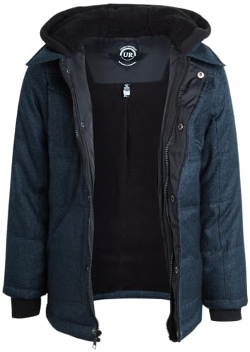 URBAN REPUBLIC Boys’ Winter Jacket – Insulated Quilted Wool Blend Puffer Pea Coat (4-20)2
