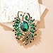 YOQUCOL Flower Shape Large Brooch Pin for Women Big Brooch with Green Crystal Fashion Floral Brooch for Dress Hat Decoration