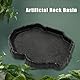 Reptilien Wasserschale, Reptilien Futterstation Harzfelsen Reptilienfutter und Wasser-Futternapf, Reptile Rock Feeder Bowl Schildkröte Eidechse Harz Water Bowl Reptile Terrarium Food Dish (M)