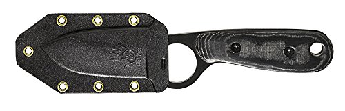 12 Survivors BKE Fixed Blade Knife with Sheath, Blackened Finish