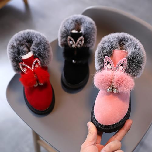 Children's Snow Boots Winter New, Flat Girls Princess Cotton Shoes, Fashion Thickened Padded Short Tube Baby Boots2
