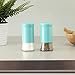 Home Basics Essence Collection Salt and Pepper Shaker Set, Turquoise Blue