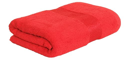 Image of Fash Home 500 GSM Towel 70x140 cm - 1 Pc, Ultra Soft, Highly Absorbent, Quick Dry, Plush & Durable Cotton Bath Towel for Home, Gym & Spa (Maroon Red)