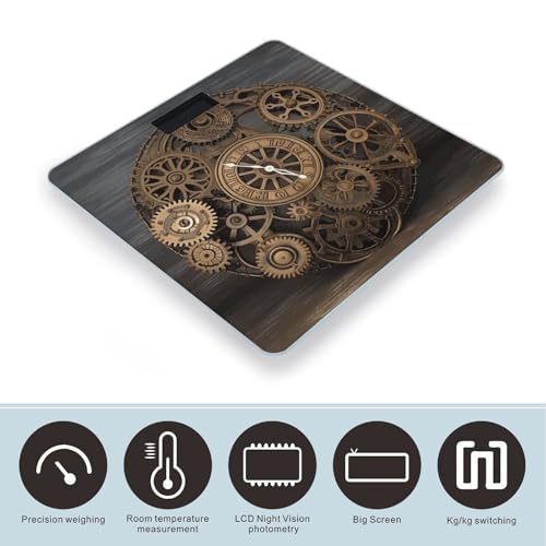 Báscula Digital de Baño Smart Steampunk Gears Clock miniatura 3