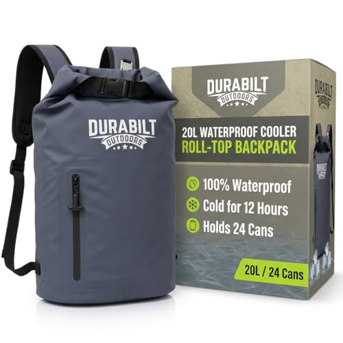 Durabilt 20L Waterproof Cooler Roll Top Backpack Sack Heavy-Duty Soft Insulated Bag