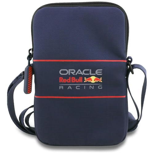 Image of CG MOBILE Redbull Racing Universal Phone Bag Official Licensed, Nylon Phone Bag With Oversized Vertical Logo, Crossbody, Protective Smartphone & Travel Sling Pouch for Unisex - Navy