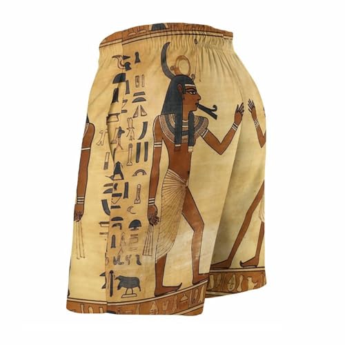 Men's Ancient Egyptian Swim Trunks, Quick-Dry Beach Shorts, Bathing Suit with Mesh Lining and Pocket4