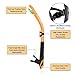 WACOOL Dry Top Snorkel Tube Comfortable Mouthpiece One-Way Purge Valve for Pool Open Water Scuba Lap Swimming Swimmer Training Diving Snorkeling (Orange)