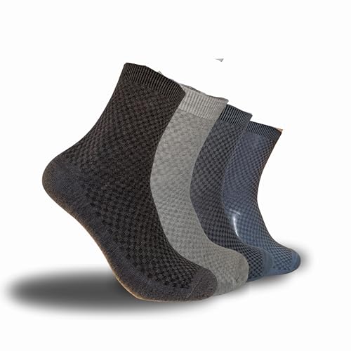 Premium Bamboo Rayon Socks for Men - Soft, Seamless & Comfortable Crew Socks Moisture Wicking - 4 Pairs with Gift Box 6-11