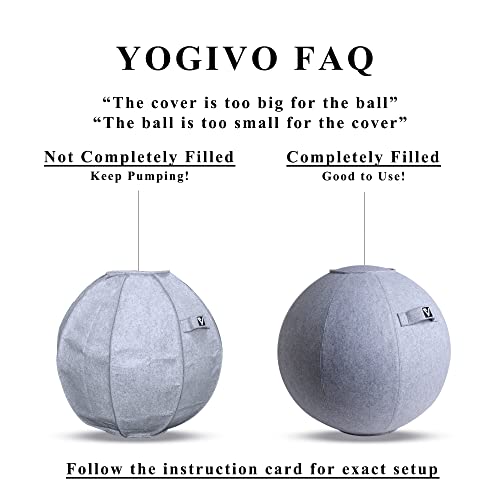 Image of Sitting Ball Chair for Office and Home, Pilates Exercise Yoga Ball with Cover for Balance, Stability and Fitness, Ergonomic Posture Exercise Ball Seat with Handle and Pump