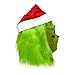 WJGHRH Christmas Mask, Green Monster Cosplay Santa Masks for Halloween Christmas, Costume Accessory for Santa (Green Mask)