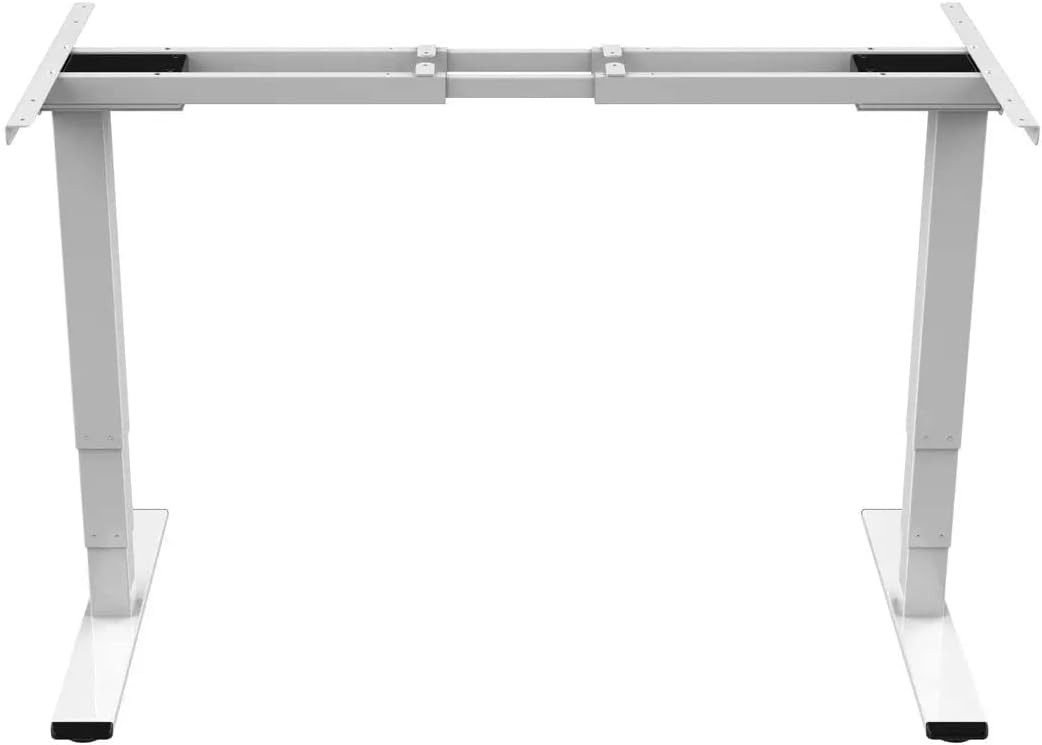 Monoprice Electric Dual Motor 3-Stage Height Adjustable Sit-Stand Desk Frame V2, 220 lbs Weight Load Capacity, Ergonomic, for Home and Office, White - Workstream Collection