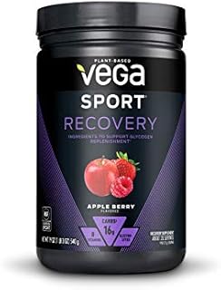 Vega Sport Recovery, Apple Berry, Post Workout Recovery Drink for Women and Men, Electrolytes, Carbohydrates, B-Vitamins, Vitamin C and Protein, Vegan, Gluten Free, Dairy Free (20 Servings)
