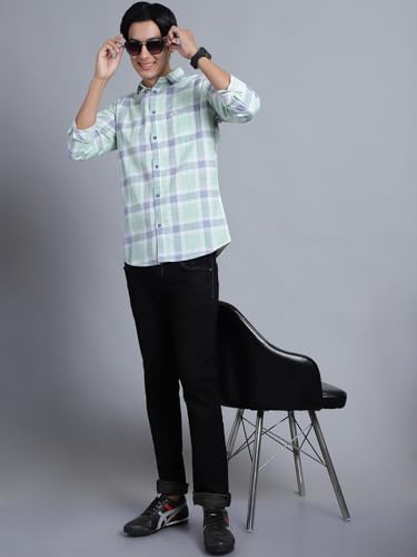Image of Majestic Man Men Box Checkered Slim Fit Cotton Casual Shirt