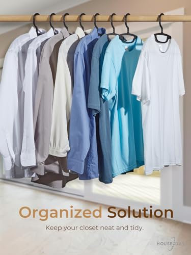 House Day Black Plastic Clothes Hangers, Heavy Duty Coat Hangers 12 Pack thumb #8