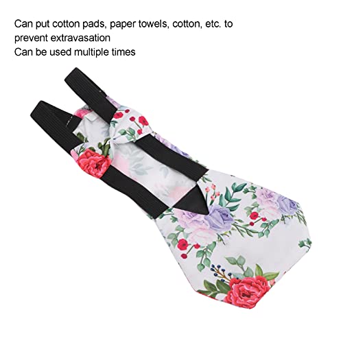 Pet Chicken Diapers with Bow Tie Reusable Duckling Diapers Goose Clothes Washable Breathable Fabric Loose Tight Belt Design Diapers (Peony Flower) - Image 4