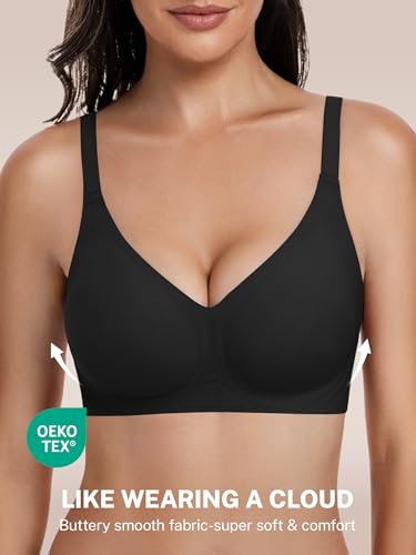 Image of habibee Jelly Bra for Women No Underwire Comfort Seamless Bras Push Up Wireless Bras Full Coverage Bralettes