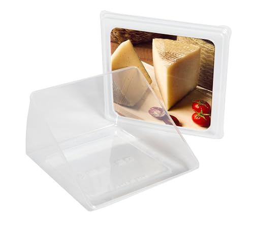 Quesera para guardar el queso fabricada en plástico polipropileno libre de BPA | Mide 13x13 cm | Estuche caja hermético para guardar queso en la nevera cómodo y seguro | LIBRE DE BPA (1 Quesera)