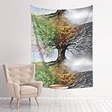 Lsjuee Wandteppich „Herbst natürlich schwarz, 29 x 37 Zoll (vertikal), geeignet für Polster, Picknickdecken, Tagesdecken