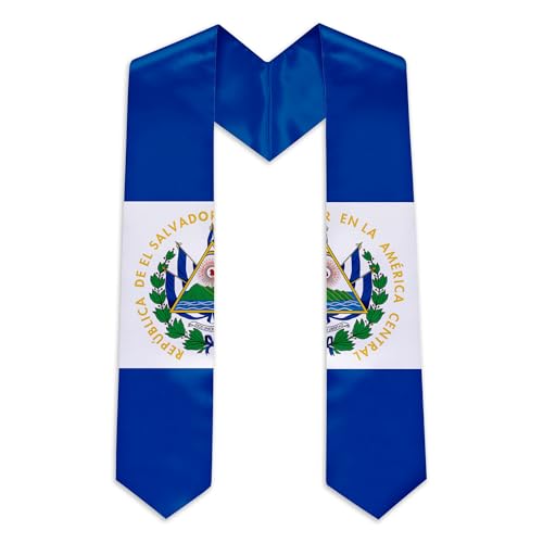 Civilos El Salvador Flag Graduation Stole Unisex Salvadoran Graduation Sash Honor Stole for Graduation Students 72