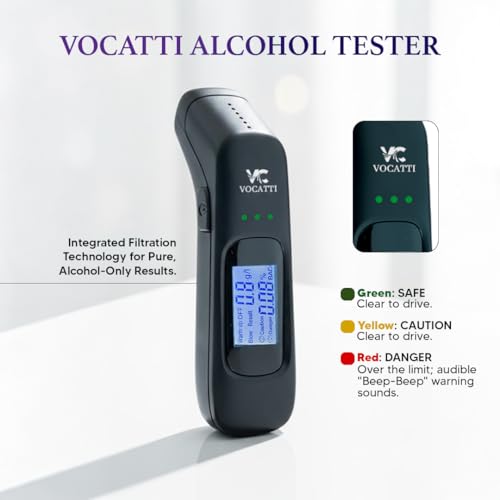 Image of Digital Alcohol Tester | Portable Non-Contact Breath Analyzer with Advance Sensor Technology | LCD Display, Rechargeable | for Personal Safety and Drive Checks | 1 Year Warranty
