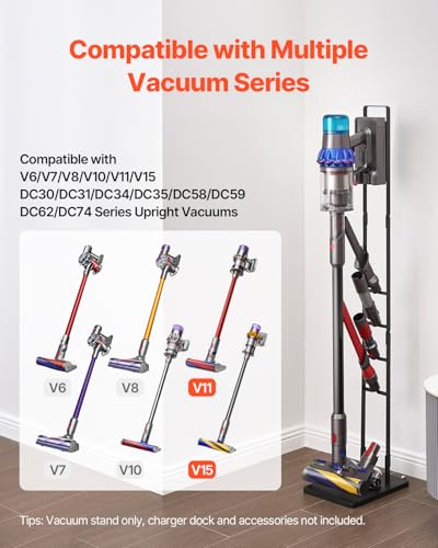 Image of VEVOR Vacuum Stand, Compatible with V6 V7 V8 V10 V11 V15, Stable Vacuum Stand Holder with Wheels for DC30 DC31 DC34 DC35 DC58 DC59 DC62 D74 Cordless Upright Vacuum Cleaners & Accessories