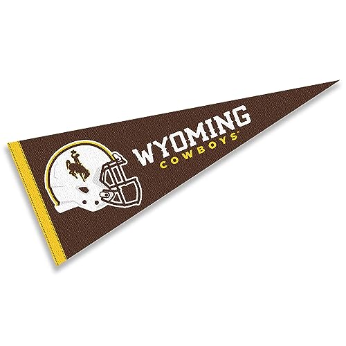 Wyoming College University Cowboys Football Helmet Pennant Flag