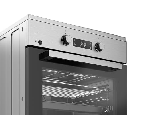 Beko FSM69301SXT Freistehender Herd, Multifunktionsofen mit Induktionskochfeld, 72 l Garraum-Volumen, 4 Kochzonen, 8 Heizarten, SteamAdd Dampffunktion, Multifunktionsdisplay, 1-fach Teleskopauszug