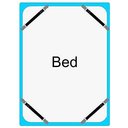 Boao Bed Sheet Clips Straps Sheet Corner Straps Holder Mattress Clips, Adjustable Elastic Bed Sheet Grippers Straps Suspender Fasteners Holder (12 Pieces, 8-12 Inch Length) #TOP6