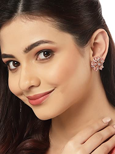 Image of Karatcart Women Green American Diamond Stud Earrings