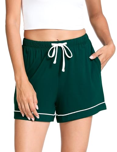 Image of GYS Pajama Shorts for Women - Viscose Made from Bamboo, Soft Sleep Shorts Casual Lounge Shorts Pj Bottom