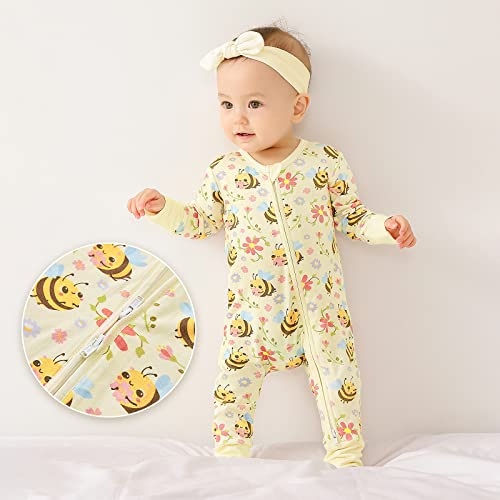 Zippered One-Piece Baby Clothes Footless Sleepers Rompers 0-36 Months2