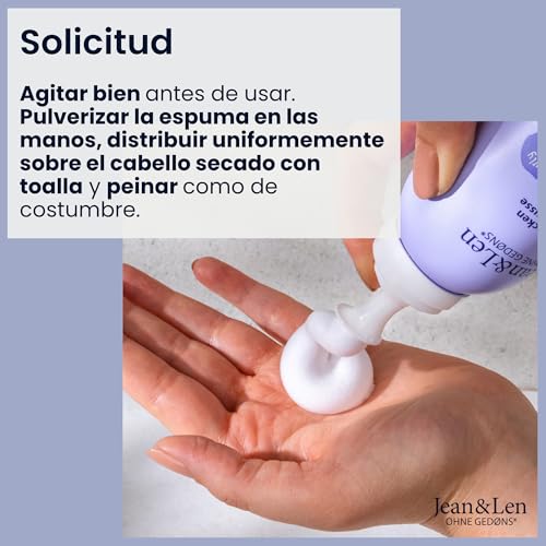 Jean & Len Espuma Moldeadora para rizos definidos y elásticos, controla el frizz, con Vitamina E y Pantenol, apta para el método Curly Girl, sin parabenos ni siliconas, espuma vegana, 200 ml - imagen 4