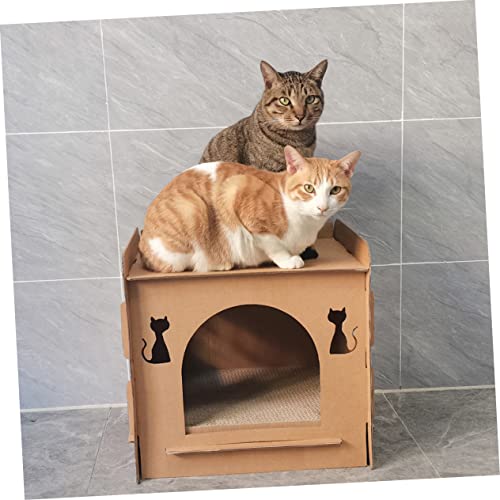 VANZACK Poste arranhador para gato corrugado brinquedos para animais estimação esconderijo gatos arr