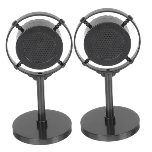 SUPVOX Lot de 2 Microphones Rétro Décoratifs Noirs en ABS Accessoires de Costume Simulés pour Fêtes Karaoké et Soirées à Thème Vintage