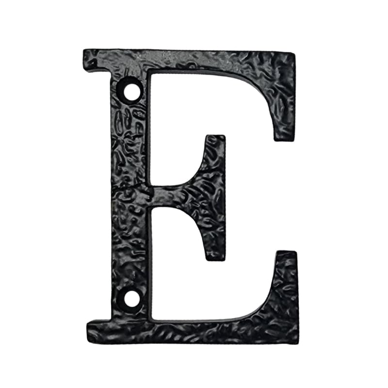 Adonai Hardware 3" Thin Cast Iron Letter "E" - Matte Black-image-19