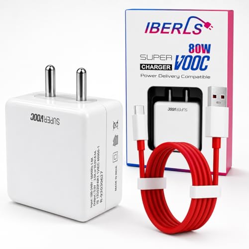 Image of 80W Supervooc Charging Charger with 1M Type-C Cable for OnePlus N6 /15R /15 /13s /13 /12 /12R /11 /11R /Nord CE6 Lite /Ce6 /6 /5 /Ce5 /Pad Lite /Go2 /2 /3 /4|Supports Dash /Wrap /Superdart /Vooc|80Watt Fast Charge Adapter