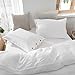 Simple&Opulence 100% Washed Linen Duvet Cover Queen Size -3 Pieces - Natural Flax French Country Bedding Set - Breathable Farmhouse Comforter Cover with Coconut Button Closure - White