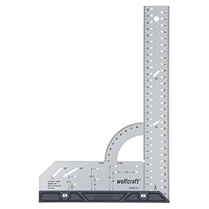 wolfcraft Universalwinkel 5205000 / Winkelmesser mit 300 mm Schenkellänge zum präzisen Anreißen & Zeichnen mit 90° Anschlagwinkel und abnehmbarer Winkelschiene