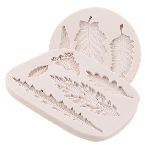 Alipis 2pcs Leaf Fondant Molds Silicone Baking Moulds Adorable Cookie Molds Easy to Clean Demold for Home Professional Use
