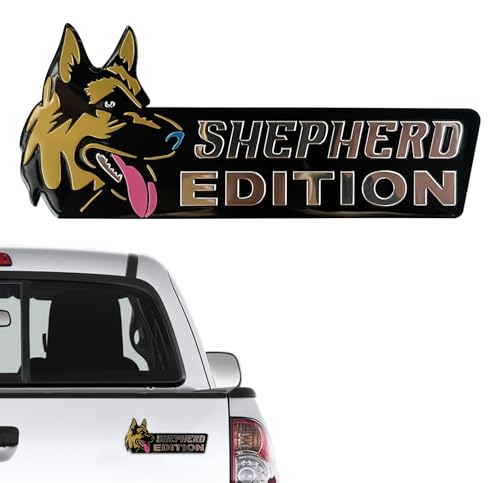 Image of Dog Edition 3D Car Badge, Laser Cutting Metal Emblem, Cute Dogs Decals (Shepherd)