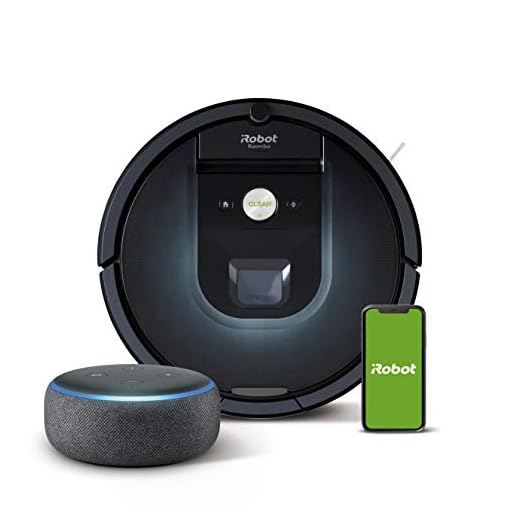 iRobot Roomba 981 - Robot Aspirador, WiFi, Aspiración de Alta Potencia, Dirt Detect, Recarga y Sigue la Limpieza + Echo Dot (3.ª generación) - Altavoz Inteligente con Alexa, Tela de Color Antracita